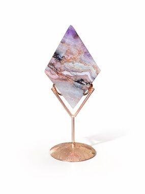 Amethyst Lace Agate Diamond on Stand
